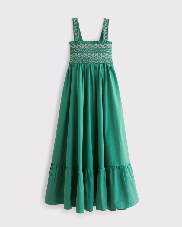 green smocked dress womens Camila Smocked Waist Midi Dress Medium main image 0