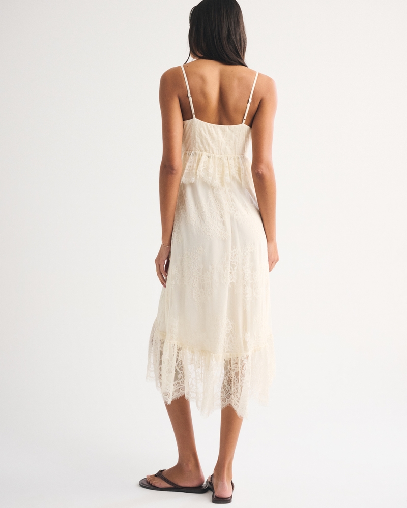 Bra-Free Button-Through Lace Duster Midi Dress - thumbnail 9