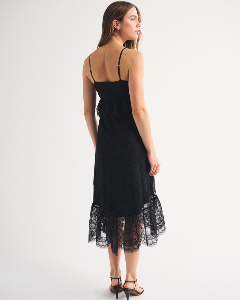 Bra-Free Button-Through Lace Duster Midi Dress - thumbnail 4