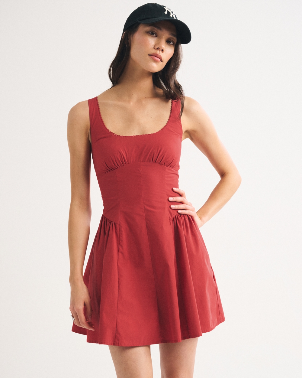 100% Cotton A&F Bra-Free Dylan Mini Dress