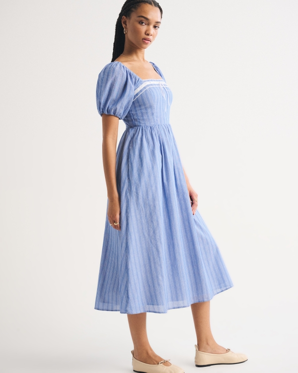 A&F Emerson Puff Sleeve Midi Dress