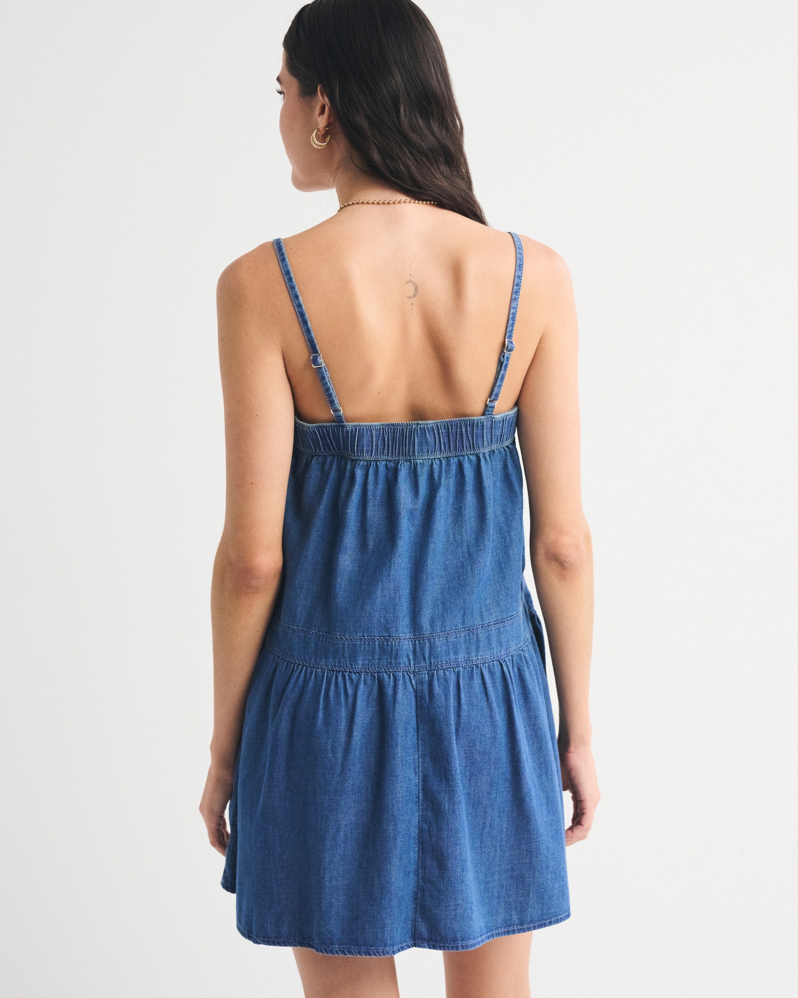 Abercrombie & Fitch Denim Scoopneck Flowy Mini Dress | The Summit