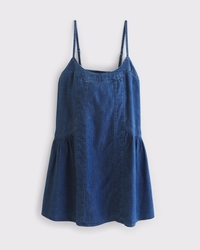 Denim Scoopneck Flowy Mini Dress