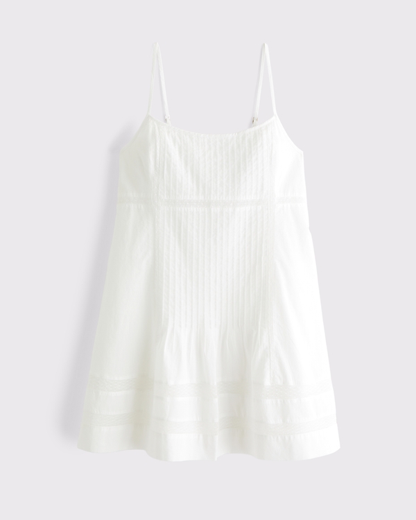 Scoopneck Flowy Mini Dress, White view 1