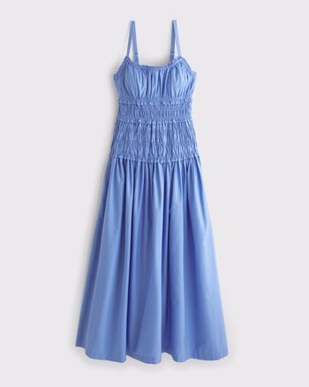 Bra-Free Smocked Drop-Waist Maxi Dress