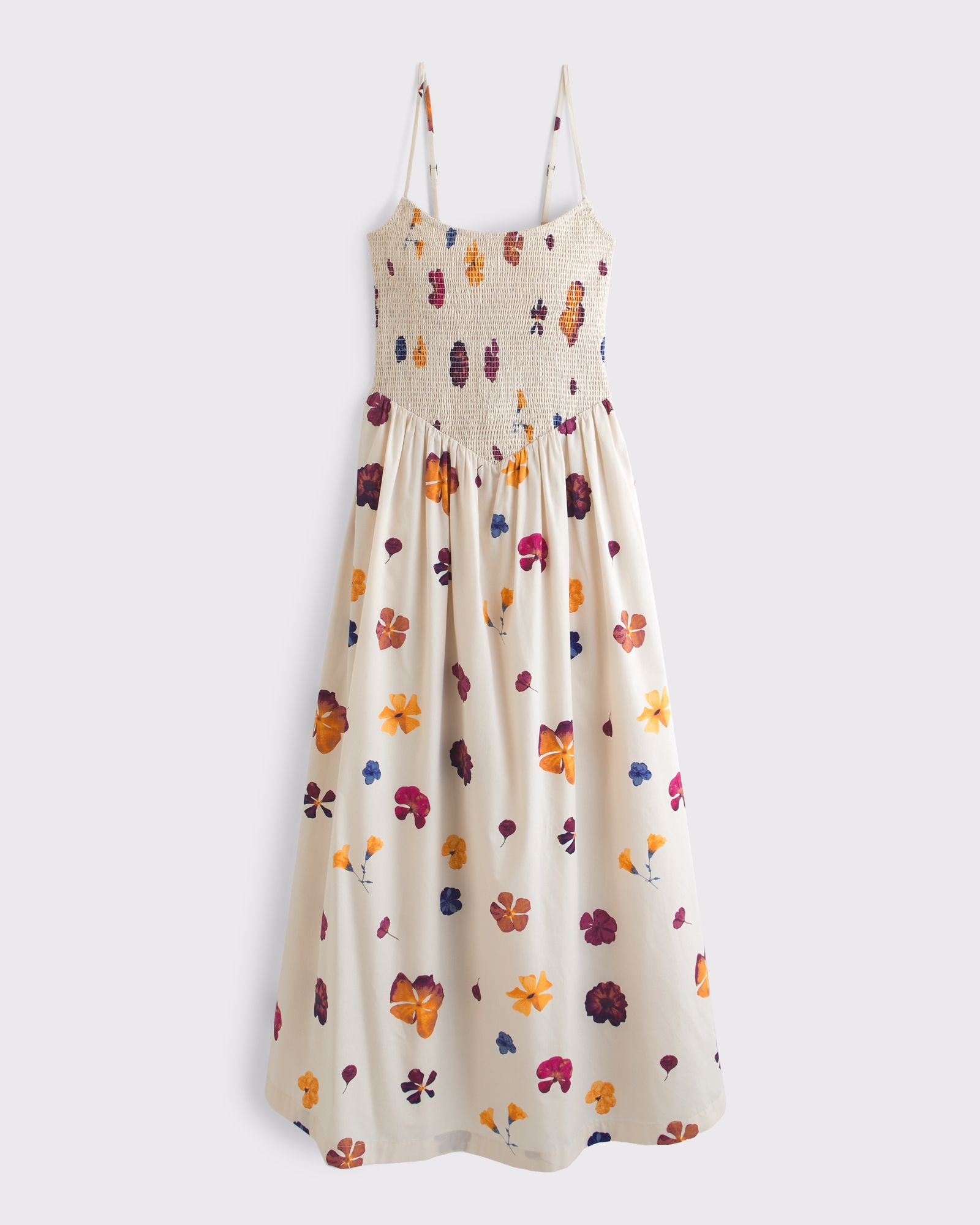 abercrombie smocked dress airycore midi  Zig Zag Goods Flattering midi dress in our soft poplin fabric Abercrombie & Fitch | Dresses