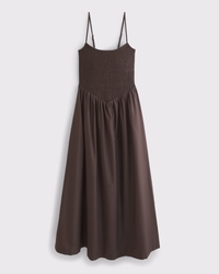 A&F Sydney Smocked Dipped-Waist Midi Dress