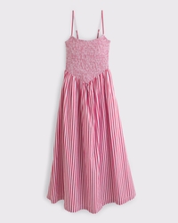 A&F Sydney Smocked Dipped-Waist Midi Dress