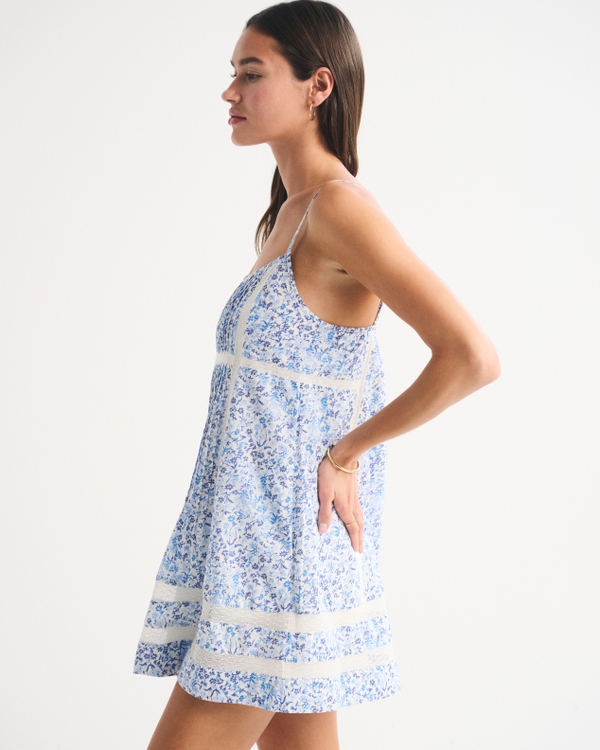 flowy short dresses Avec Les Filles Women's Tropical Satin Asymmetric Drape Mini Dress - Birds of Paradise main image 0