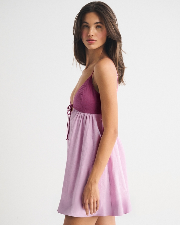 Bra-Free Tie-Front Linen-Blend Skort