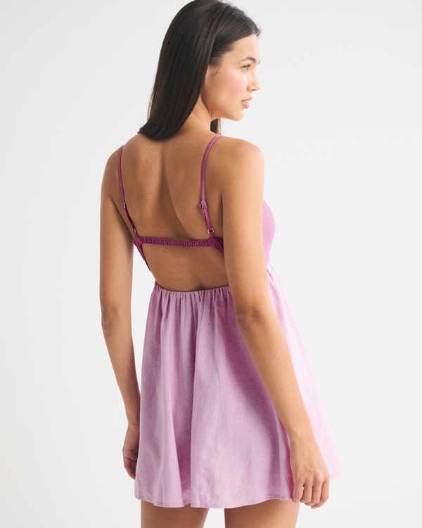 Bra-Free Tie-Front Linen-Blend Skort