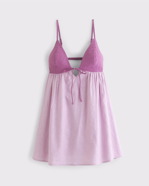 Bra-Free Tie-Front Linen-Blend Skort
