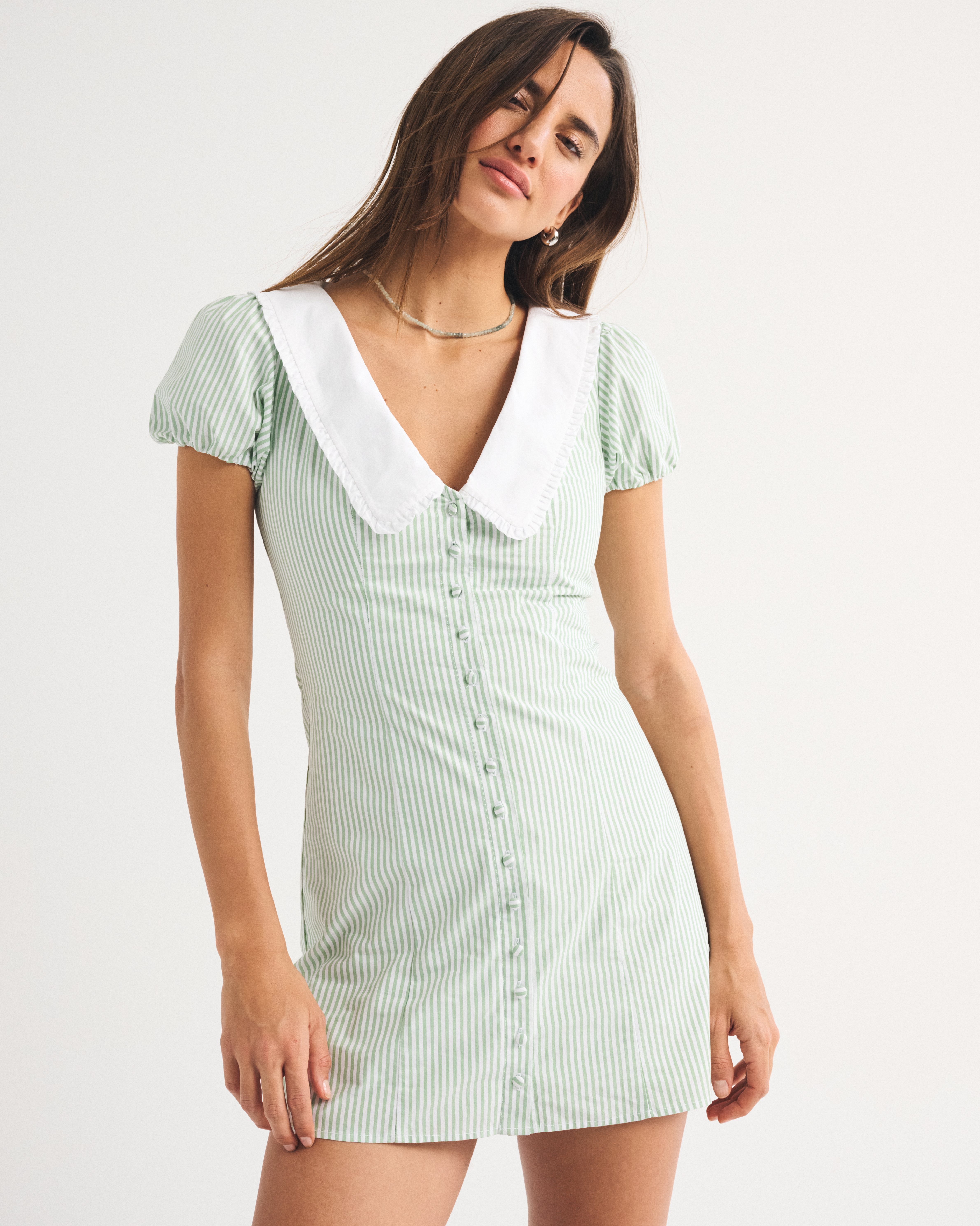Женские платья Abercrombie & Fitch Short-Sleeve Collared Mini Dress — фото 2