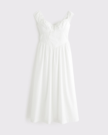 Bra-Free Cap Sleeve Dipped Waist Midi Dress from Abercrombie & Fitch - $120