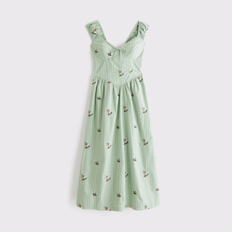 Женские платья Abercrombie & Fitch Bra-Free Cap Sleeve Dipped Waist Midi Dress