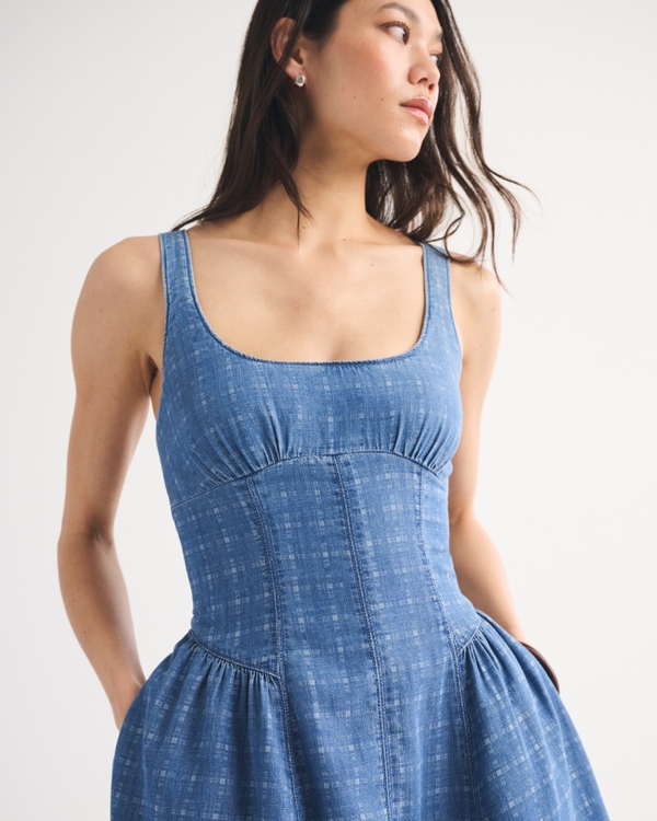 chambray drop waist dress Meagan Chambray Drop Waist Dress