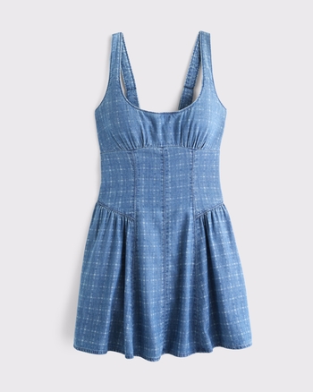A&F Bra-Free Dylan Chambray Mini Dress from Abercrombie & Fitch - $90