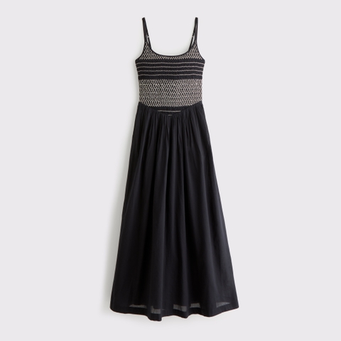 Женские платья Abercrombie & Fitch 100% Cotton A&F Sydney Smocked Dipped-Waist Maxi Dress
