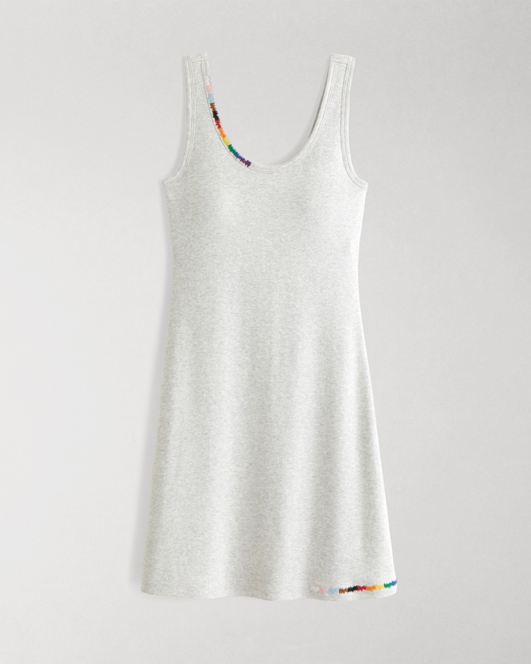 Pride Bra-Free Knit Mini Dress, Heather Gray view 1