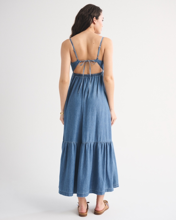 Women's Bra-Free Chambray Flowy Maxi Dress | Women's Dresses & Jumpsuits |  Abercrombie.com