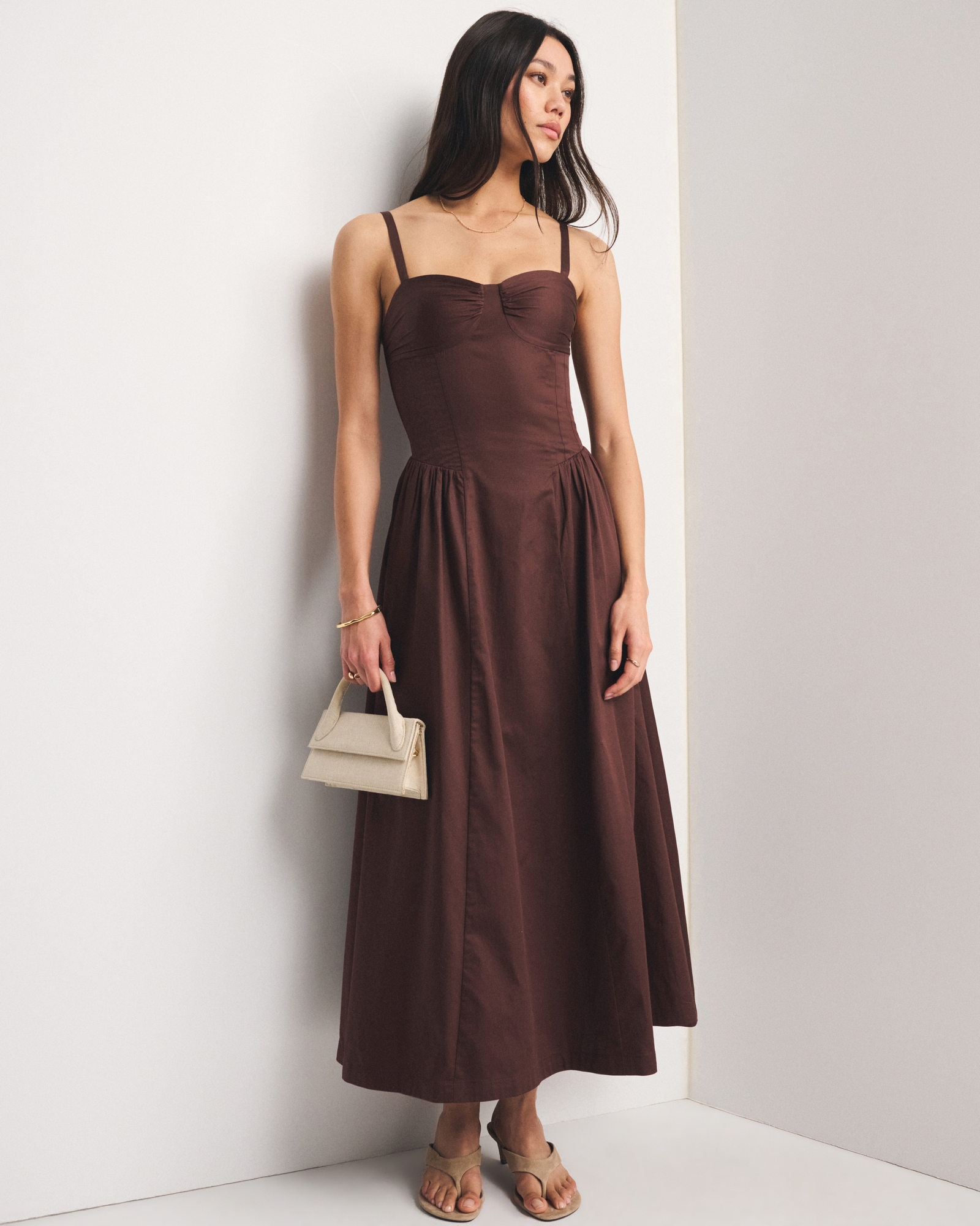 Bra-Free Dipped Waist Maxi Dress