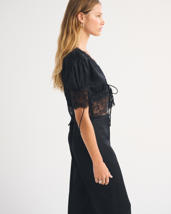 Women's Lace-Trim Set Top | Women's Clearance | Abercrombie.com