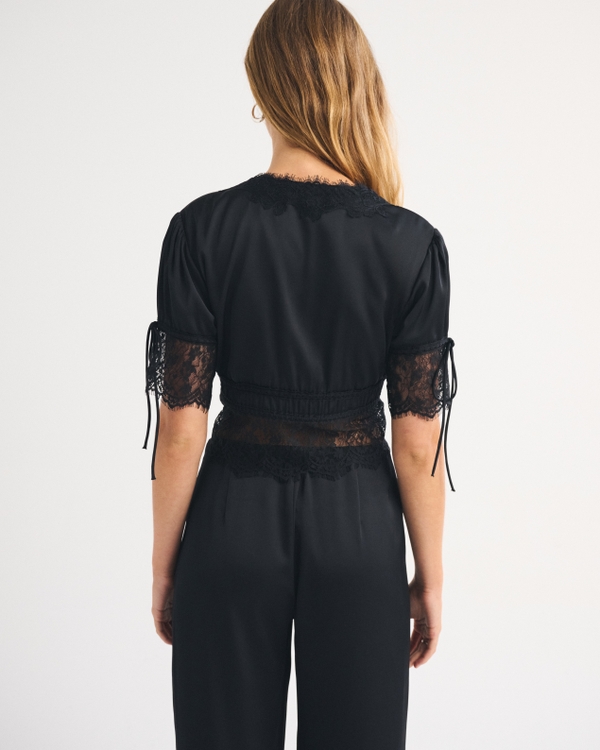 Women's Lace-Trim Set Top | Women's Clearance | Abercrombie.com