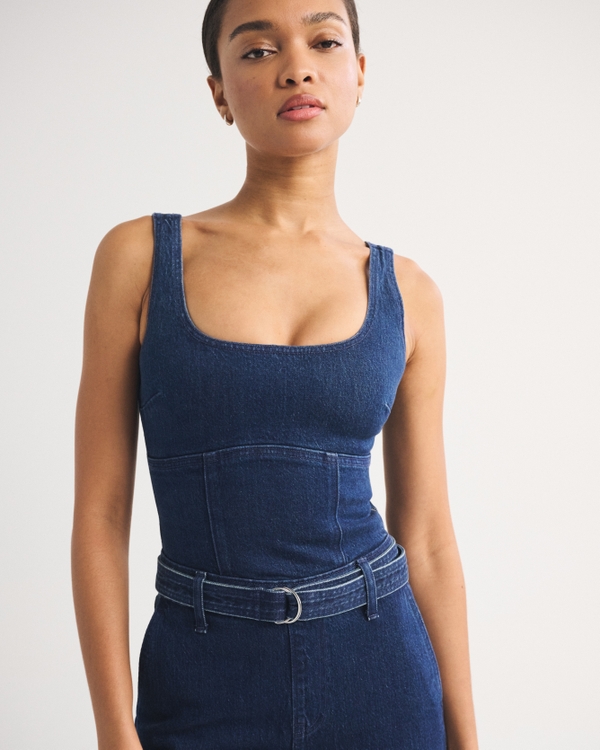 Belted Denim Jumpsuit, Dark view 2
