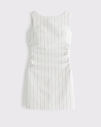 Bra-Free High-Neck Forme Ruched Mini Dress