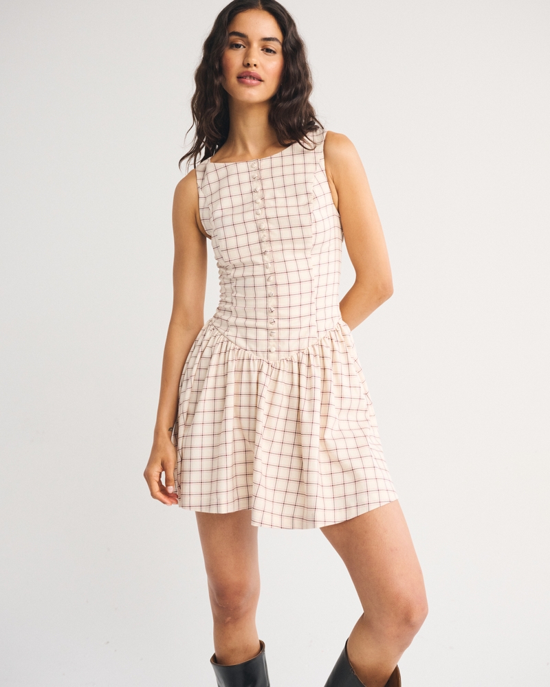 High Neck Button-Embellished Mini Dress - thumbnail 6