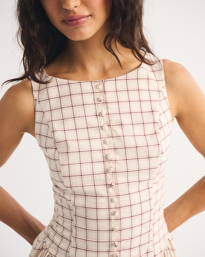 High Neck Button-Embellished Mini Dress - thumbnail 8