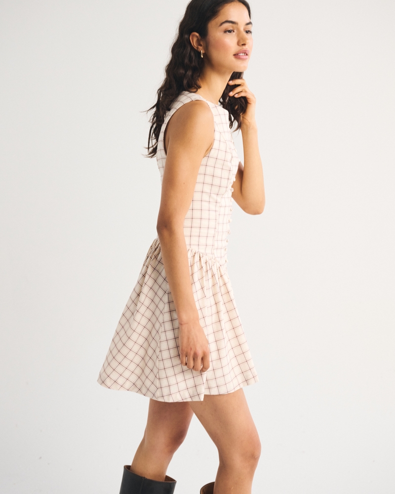 High Neck Button-Embellished Mini Dress - thumbnail 9