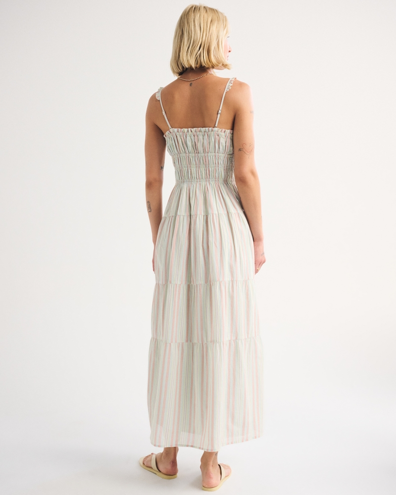 Bra-Free Button-Through Smocked Maxi Dress - thumbnail 9