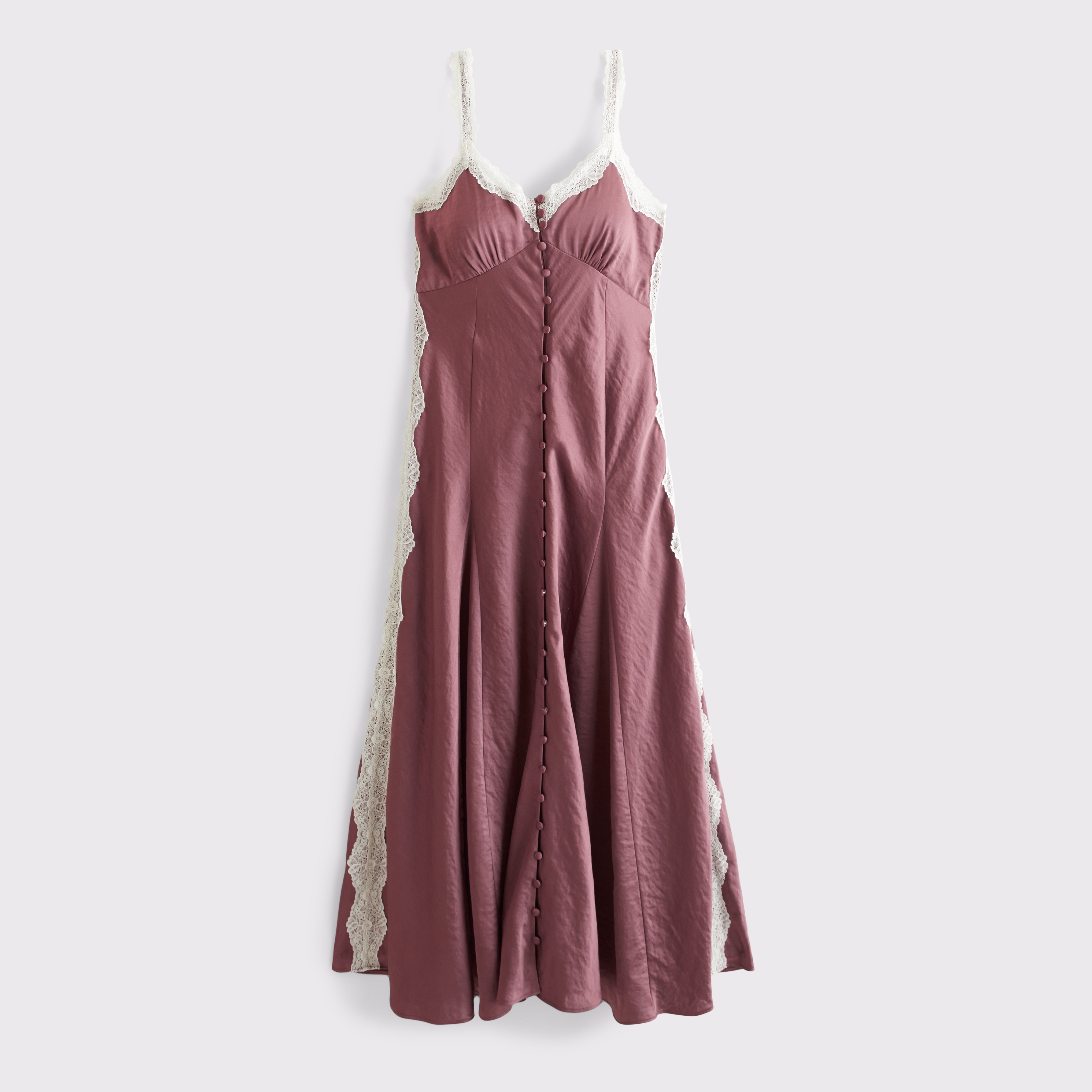 Bra-Free Lace Button-Through Midi Dress