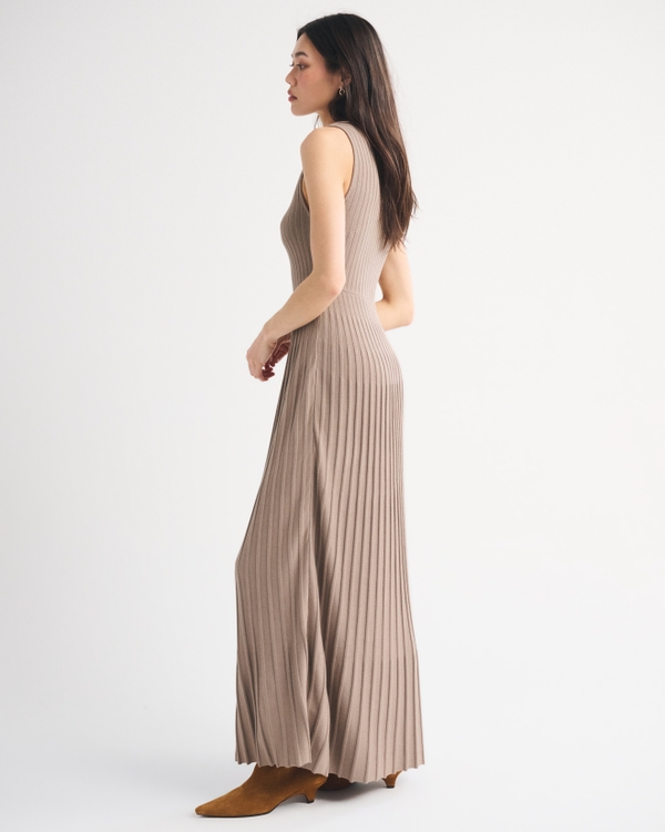strapless open back dress 21SIX Dorothea Peach Fuzz Silk Pleated Dress