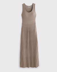 Pleated Midi Sweater Dress