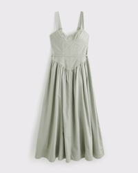 Twill Corset Midi Dress