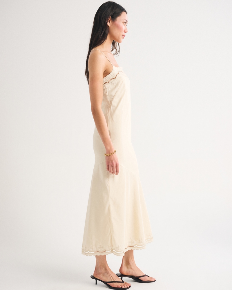 Cotton-Silk Blend Cutwork Slip Dress - thumbnail 7