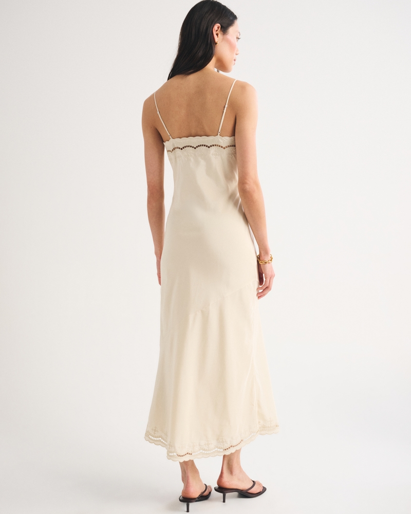 Cotton-Silk Blend Cutwork Slip Dress - thumbnail 8