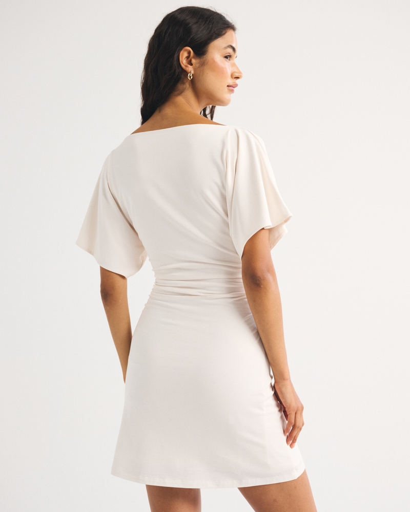 Flutter Sleeve Slash Mini Dress - thumbnail 10