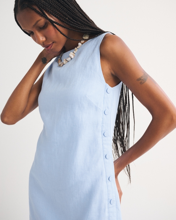 Women's 100% Linen Open-Back Shift Mini Dress | Women's Dresses & Jumpsuits  | Abercrombie.com