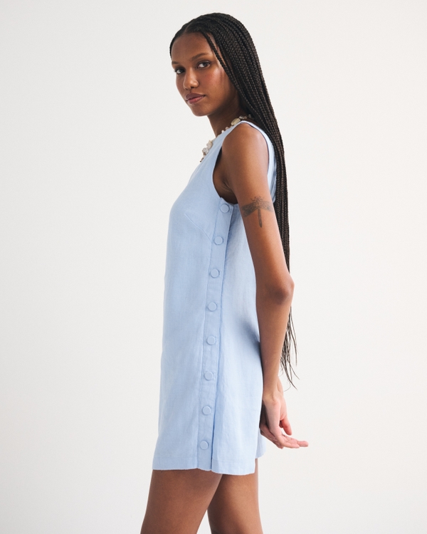 Women's 100% Linen Open-Back Shift Mini Dress | Women's Dresses & Jumpsuits  | Abercrombie.com