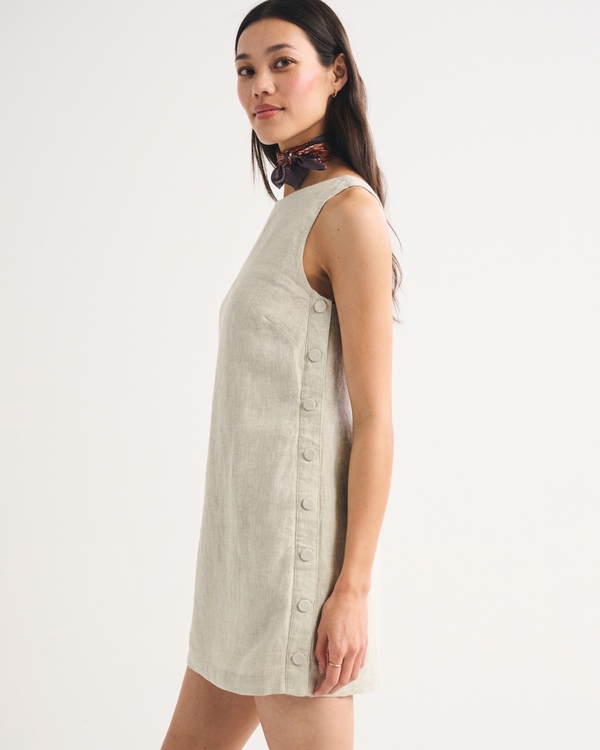 100 linen dress High Low Linen Dress / White