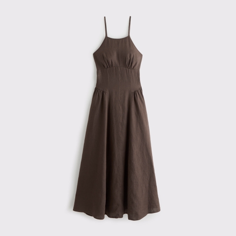 Женские платья Abercrombie & Fitch 100% Linen A&F Dylan Halter Midi Dress