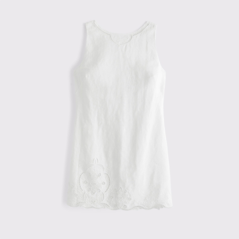 Женские платья Abercrombie & Fitch 100% Linen Lace Cutwork Shift Mini Dress