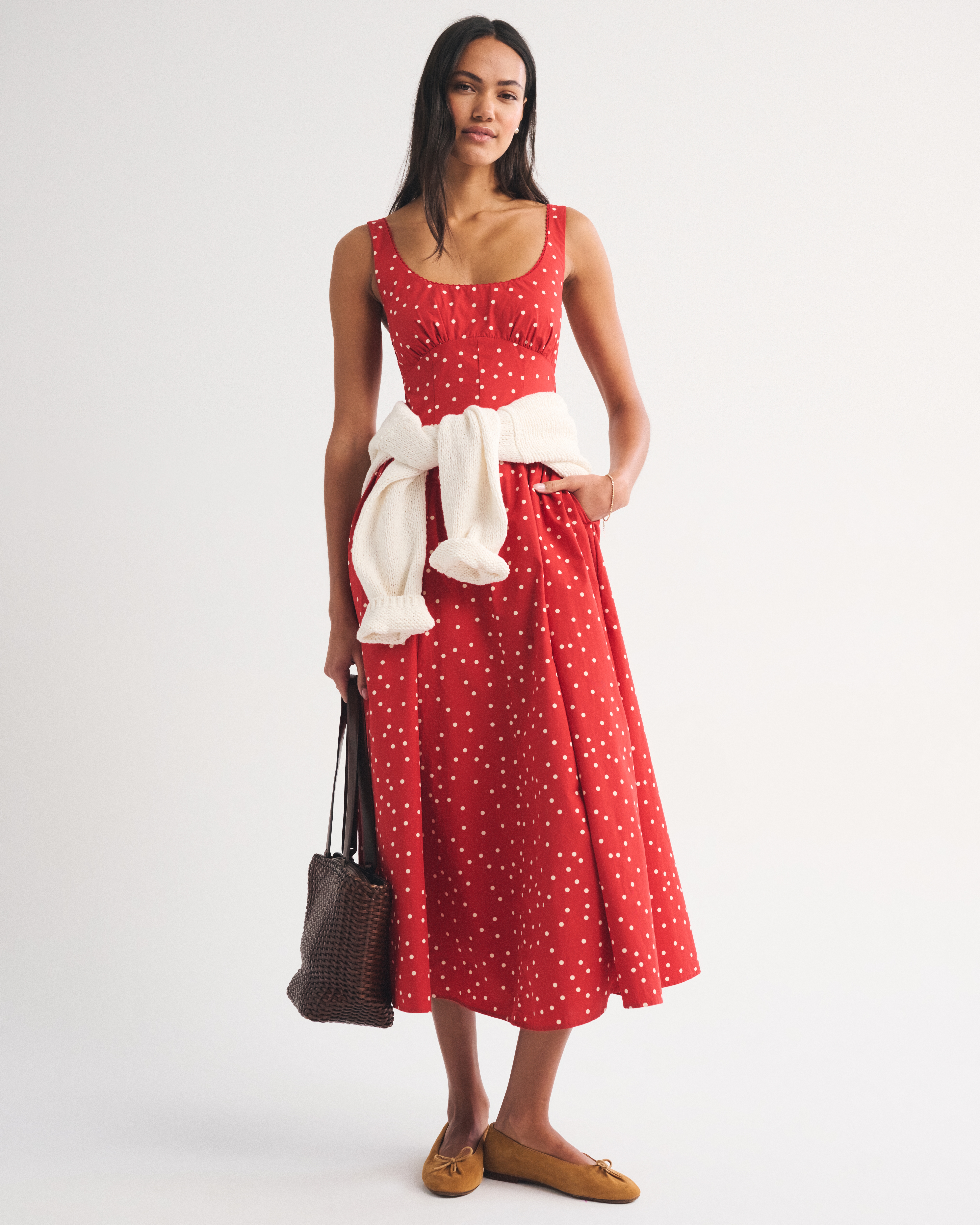 A&F Bra-Free Dylan Midi Dress - Navy