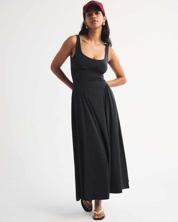 A&F Dylan Bra-Free Knit Midi Dress, Black view 1
