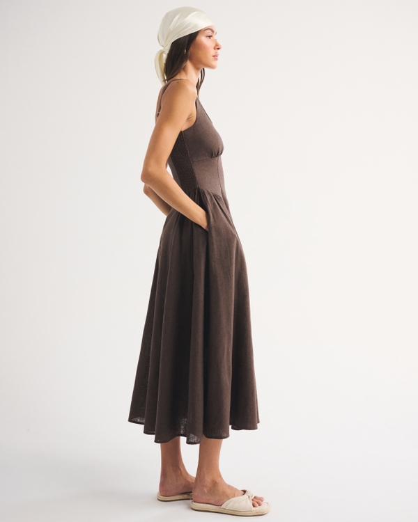 silk midi dress black Donna Karan Women's Silk-Charmeuse Midi A-Line Dress in Black
