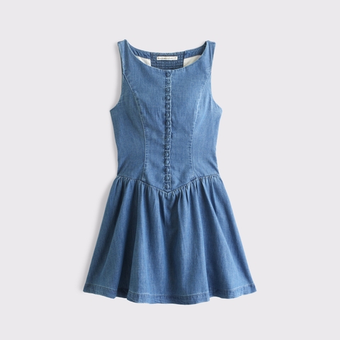 Женские платья Abercrombie & Fitch High-Neck Denim Mini Dress