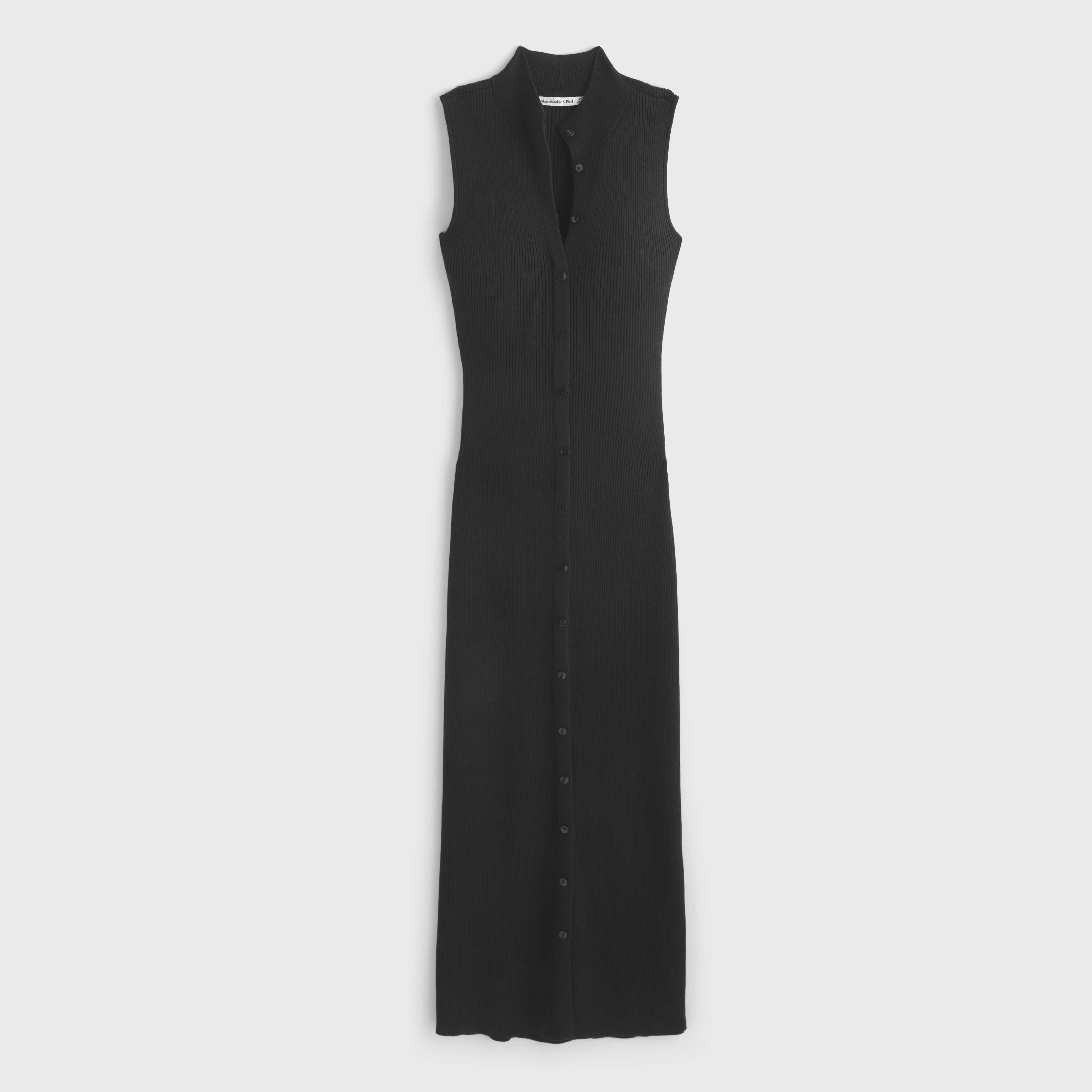 Женское платье Abercrombie & Fitch Button-Through Sweater Midi, цвет: Чёрный — фото 1